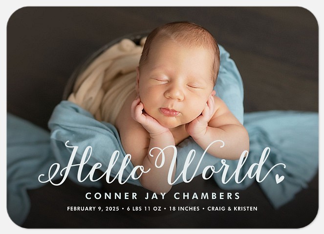 Charming Hello Baby Birth Announcements