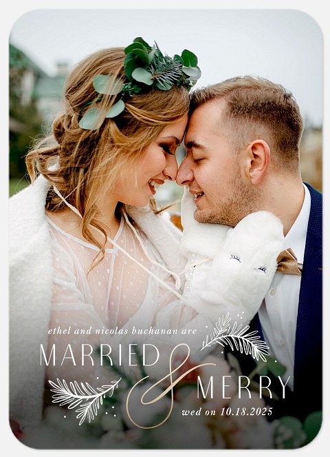 Married & Merry Holiday Photo Cards