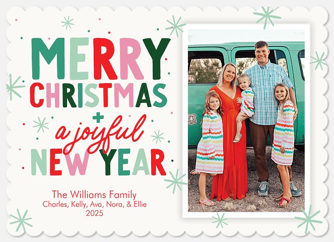 Minty Holiday Magic Holiday Photo Cards