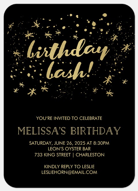 Speckled Stars Adult Birthday Invitations