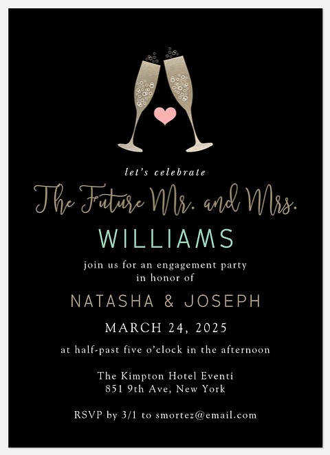 Celebratory Toast Engagement Party Invitations