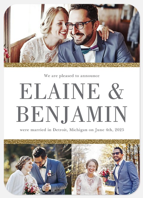 Glittering Borders Wedding Announcements