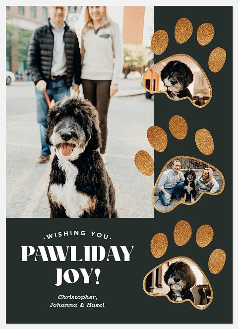 Paw Prints Holiday Photo Cards