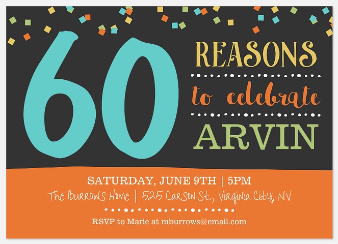 Festive Reasons Adult Birthday Invitations