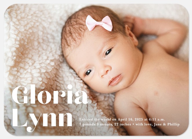 Vintage Modern Baby Birth Announcements