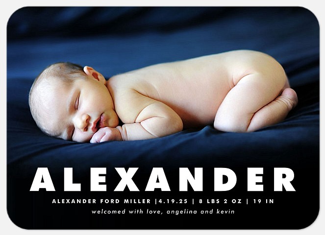 Modern & Bold Baby Birth Announcements