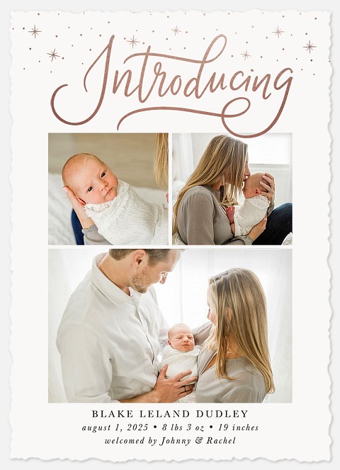 Sparkling Intro Baby Birth Announcements