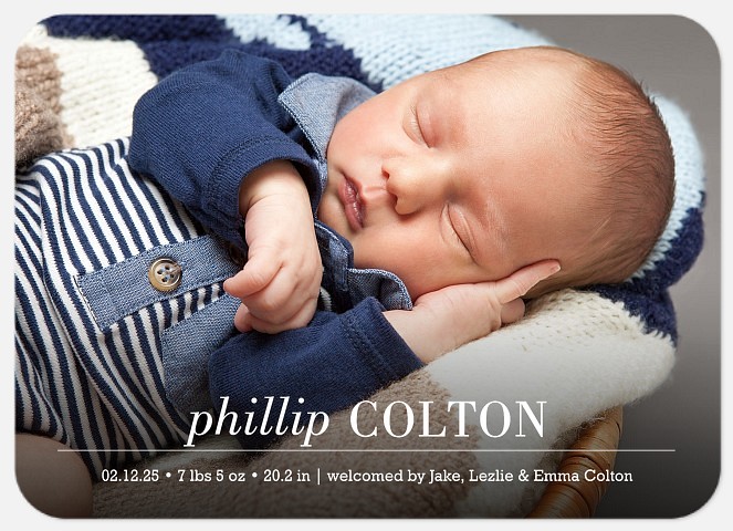 True & Classic Baby Birth Announcements