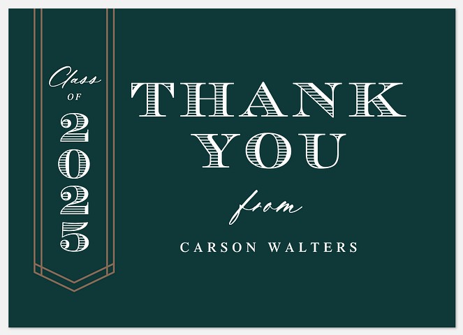 Honored Pennant Thank You Cards 