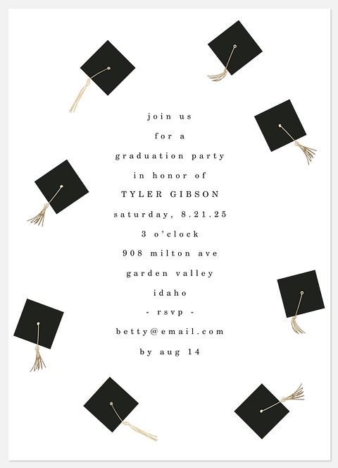 Grad Cap Party Graduation Invitations
