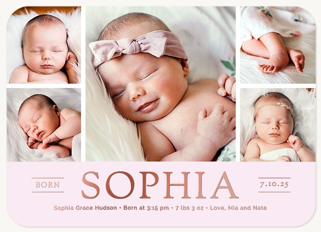 Timeless Grid Baby Announcements
