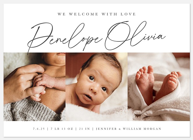 Welcome Trio Baby Birth Announcements