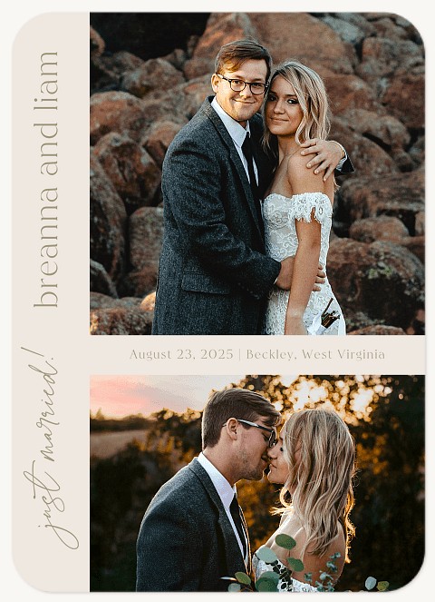 Double Photo Wedding Announcements