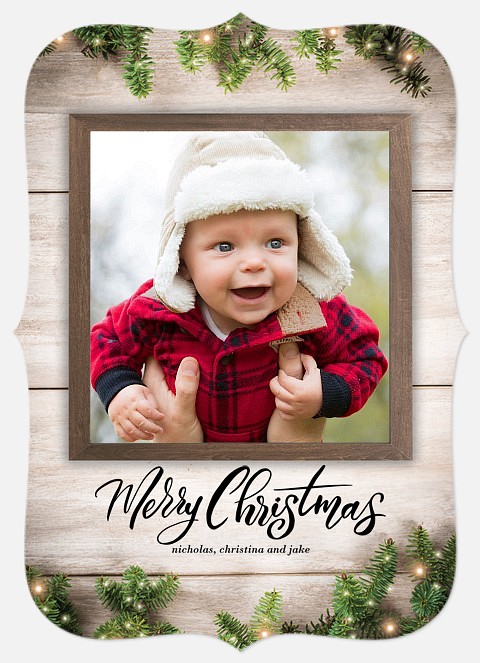 Glistening Pine Holiday Photo Cards
