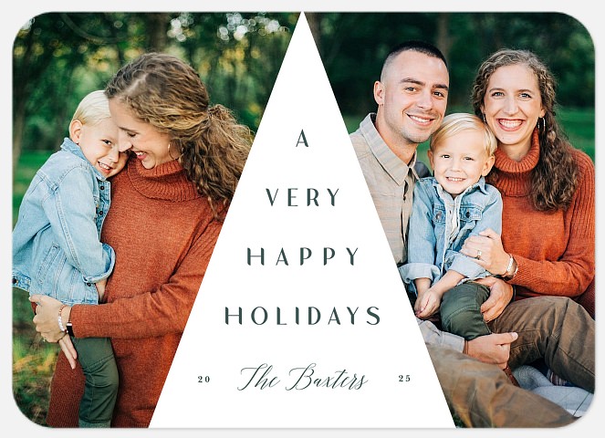 Geometric Pine Holiday Photo Cards