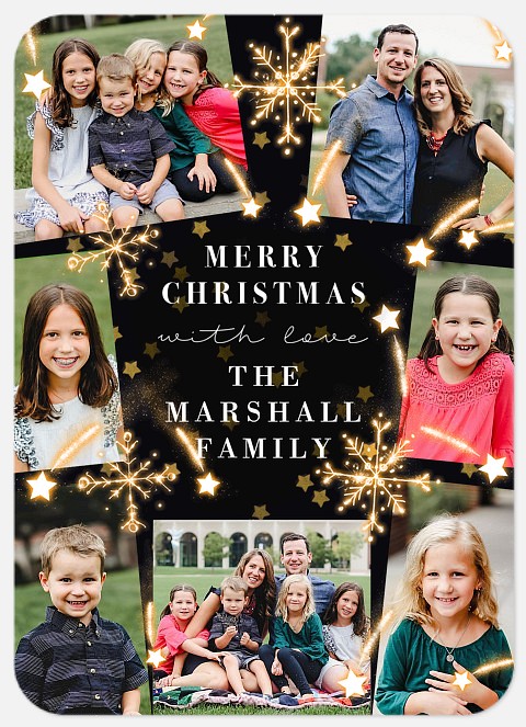 Festive Sparklers Holiday Photo Cards