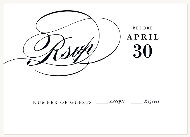 Flourished Glamour Bat Mitzvah RSVP Cards