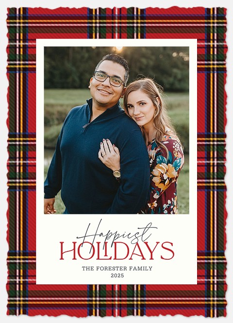 Flannel Frame Holiday Photo Cards
