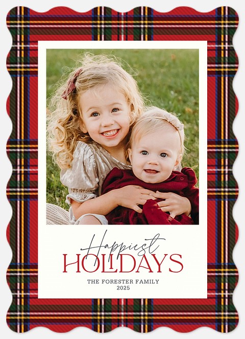 Flannel Frame Holiday Photo Cards