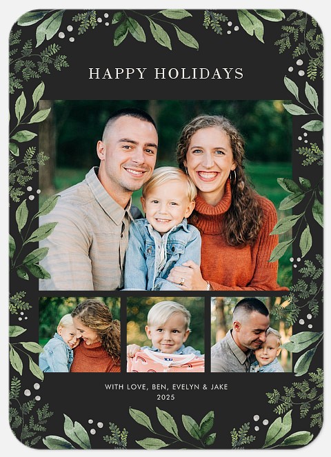 Wintergreen Foliage Holiday Photo Cards