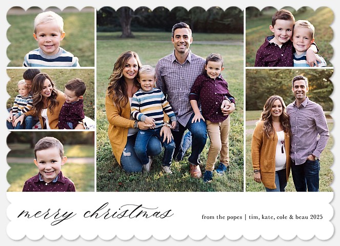 Modern Grid Holiday Photo Cards