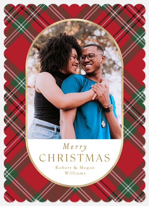 Festive Plaid Holiday Photo Cards