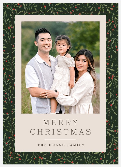 Foliage and Frame Holiday Photo Cards