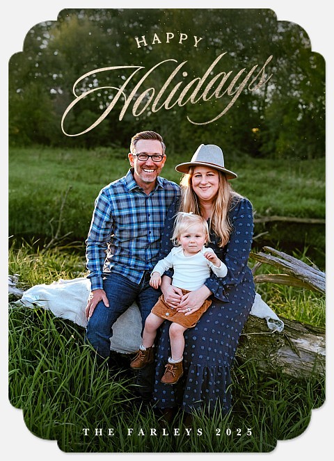 Elegant Gold Holiday Photo Cards