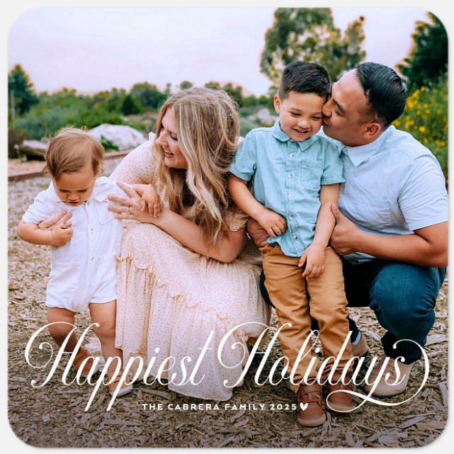 Classical Script Holiday Photo Cards
