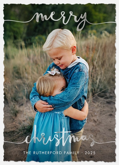 Whimsical Writing Holiday Photo Cards