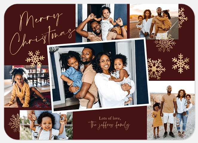 Snowflake Shine Photo Christmas Cards