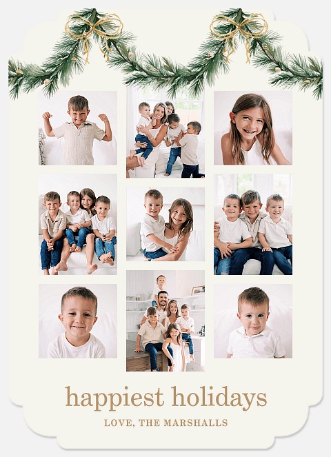 Golden Boughs Holiday Photo Cards