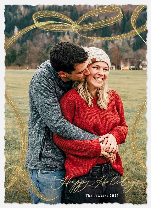 Sparkling Ribbon Holiday Photo Cards