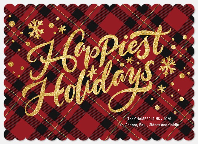 Classic Glitter Holiday Photo Cards