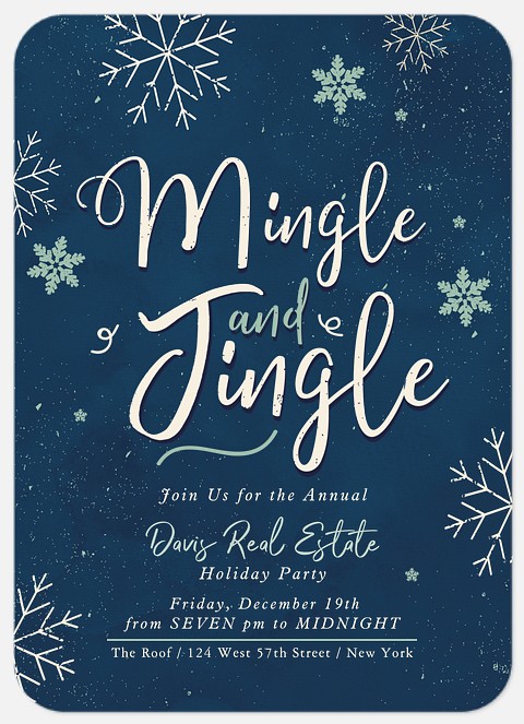 Mingling Snow Holiday Party Invitations