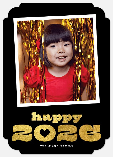 Heartful New Year Holiday Photo Cards