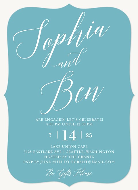 Simple Sophisticate Engagement Party Invitations