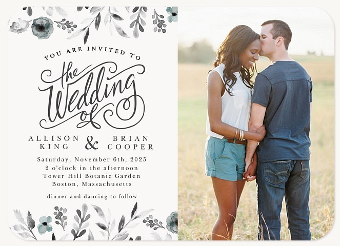 Modern Wildflowers Wedding Invitations