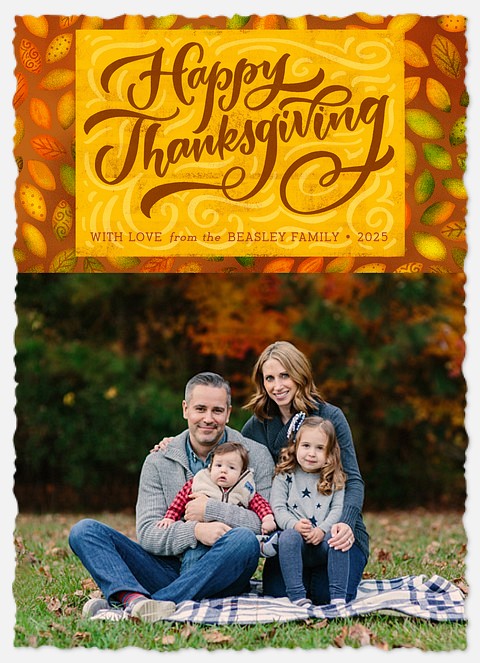 Leafy Details Thanksgiving Cards