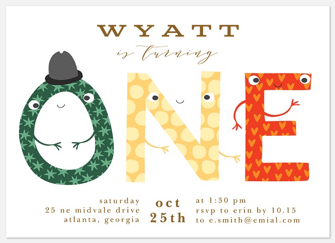 Funny Letters Kids' Birthday Invitations