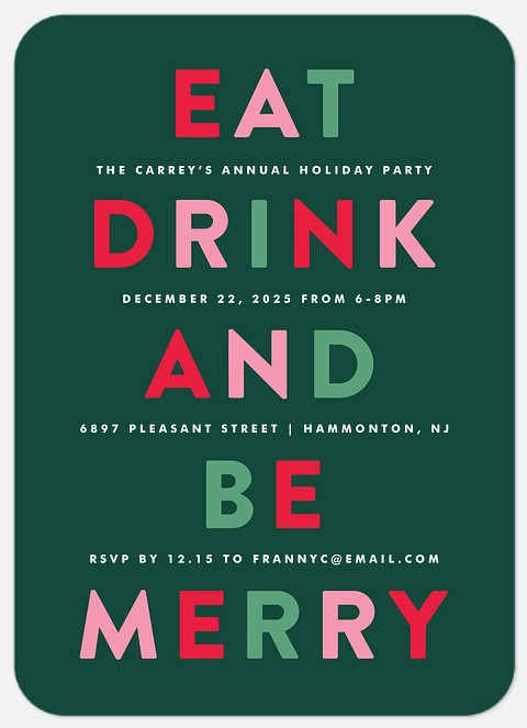 Sugarplum Punch Holiday Party Invitations