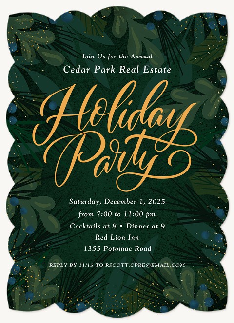 Juniper Sprigs Holiday Party Invitations