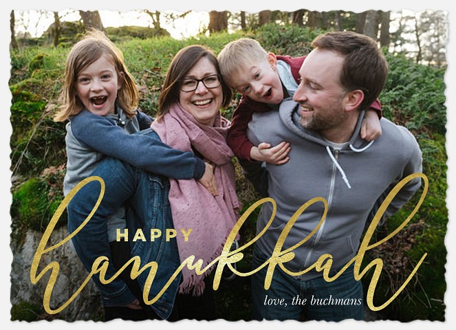 Golden Hannukah Hanukkah Photo Cards