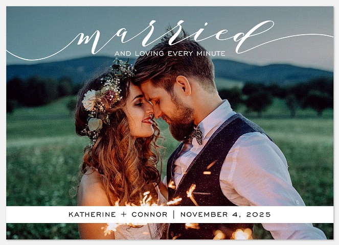 Calligraphic Band Wedding Announcements
