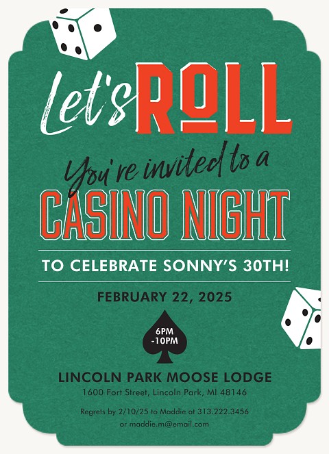 Let's Roll Invitations