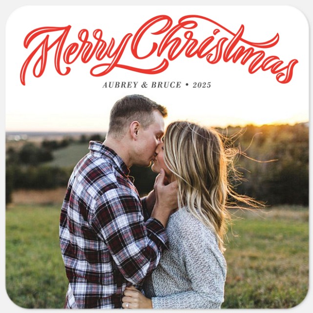Flourished Engraving Holiday Photo Cards