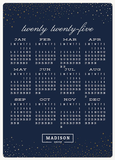 Starlit Calendar Holiday & Christmas Magnet Cards
