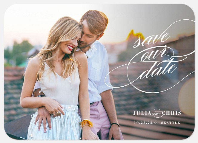 Elegant Swash Save the Date Photo Cards