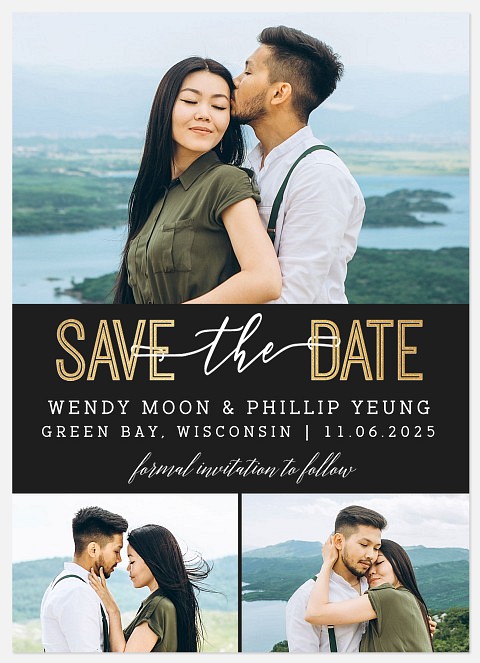 Contemporary Trio Save the Date Photo Cards