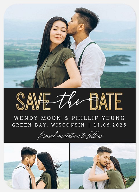 Contemporary Trio Save the Date Photo Cards